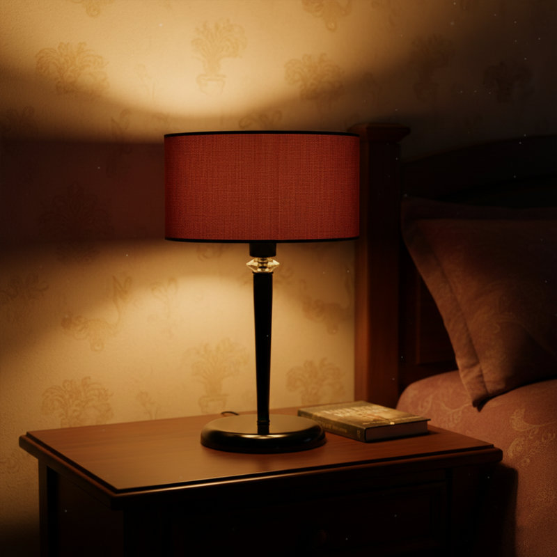 Lampe de bureau 1 lumière Calla, Noir, Mauve