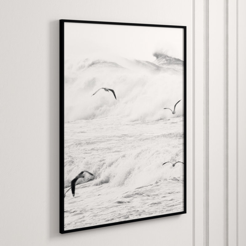Rough Waves 1' Framed Photographic Print on Canvas