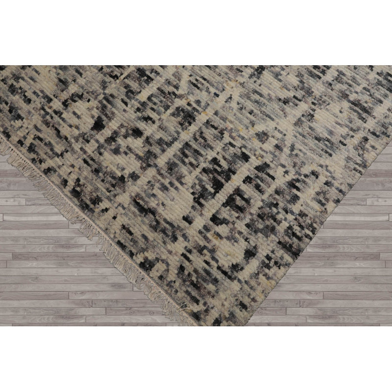 Shelinda One-of-a-Kind 8'1" x 9'11" Rectangle Wool Area Rug in Ivory