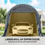 Abri d'auto robuste 10 pi x 15 pi, garage portable avec porte, gris foncé