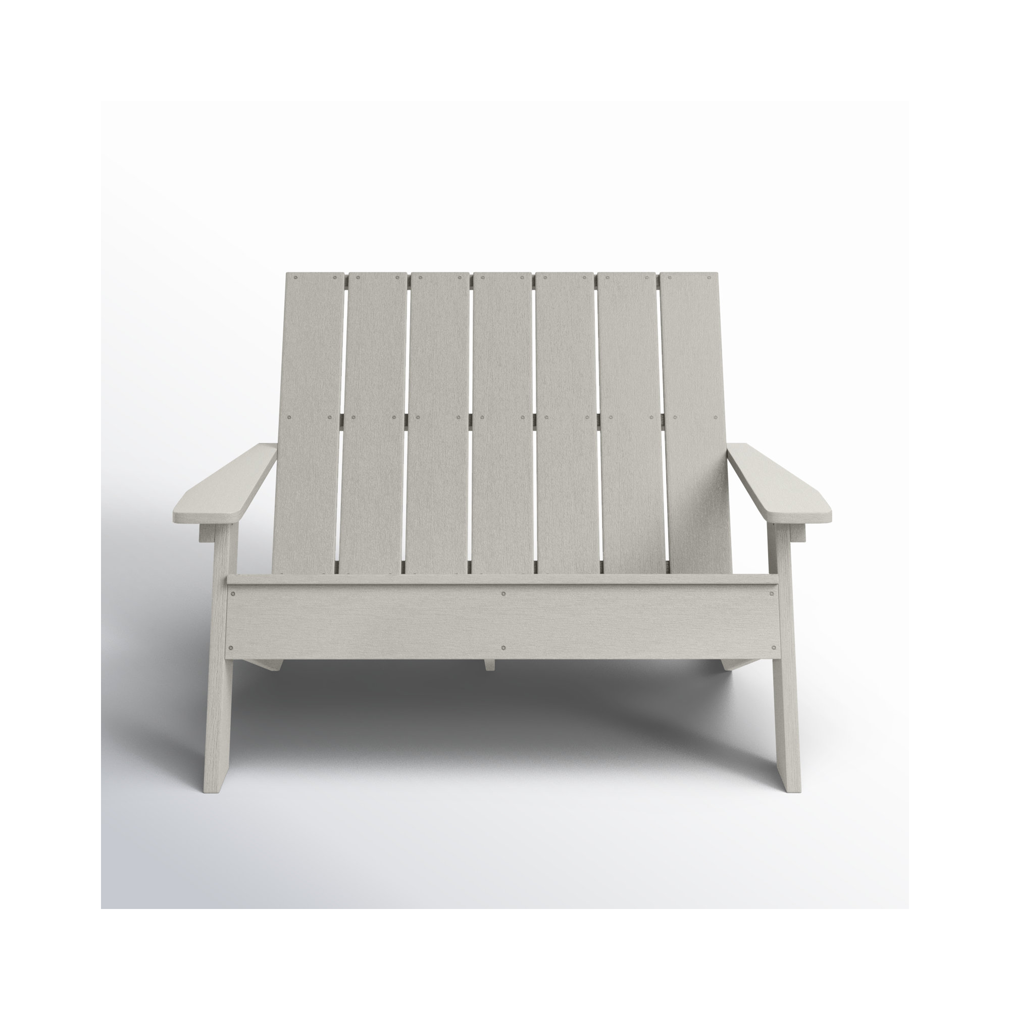 Byrnes Recycled Plastic Double Adirondack Loveseat, Harbor Gray