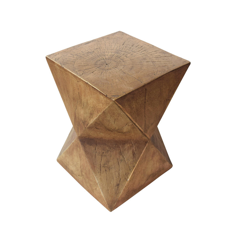 Sleek Concrete Accent Table With Abstract Grace - Lightweight Construction Hand-Painted Pattern Choice
