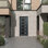 D2 Left-Hand 36 In. X 80 In. Panel Black Steel Anthracite And Anthracite Frosted Glass Prehung Front Entry Door