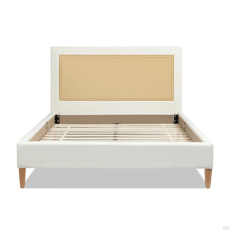 Lit plateforme tapissier Haley, Grand lit
