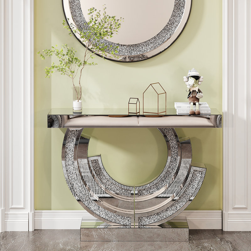 Miroir central à miroir avec base robuste, Argent