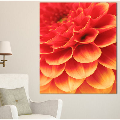 " Abstract Orange Flower And Petals " by Designart