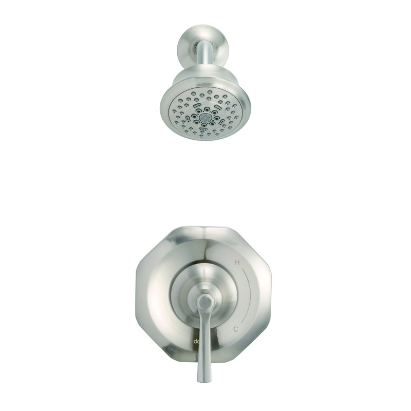 Robinet de baignoire et douche thermostatique Draper, Nickel brossé