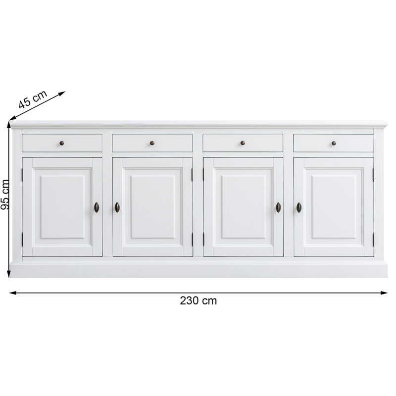 Chapne 230cm Sideboard, White