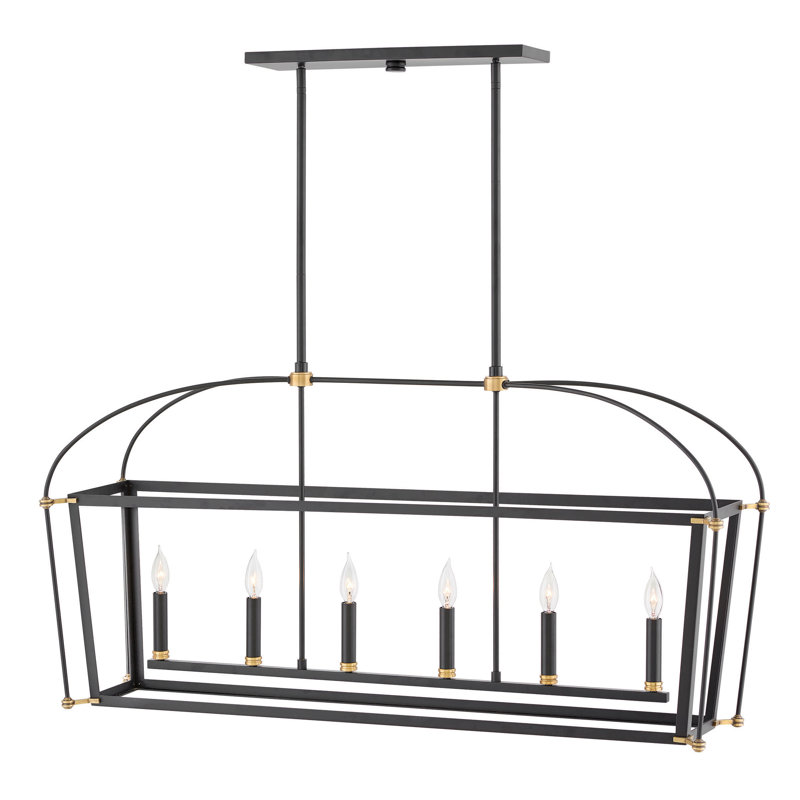 Selby 6 - Light Candle Style Square / Rectangle Chandelier
