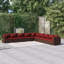  Ensemble de salon de jardin brun avec coussins verts-2076406944-2076406945