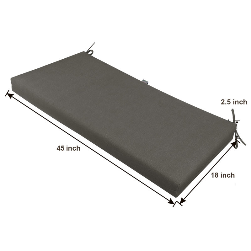Outdoor Bench Cushion 44 x 18 Inch Waterproof Patio Furniture Cushions, Gray