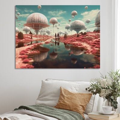 Futuriste Visions, paysage lunaire sur toile - Paysage abstrait, reproduction d'art sur toile