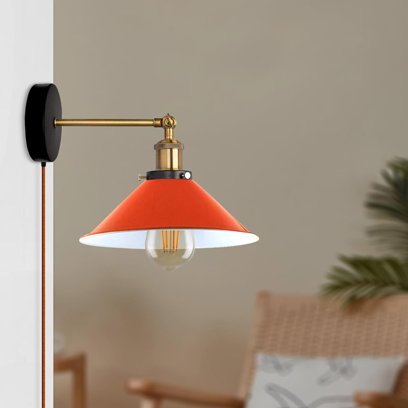 Plug-in Armed Sconce, Orange
