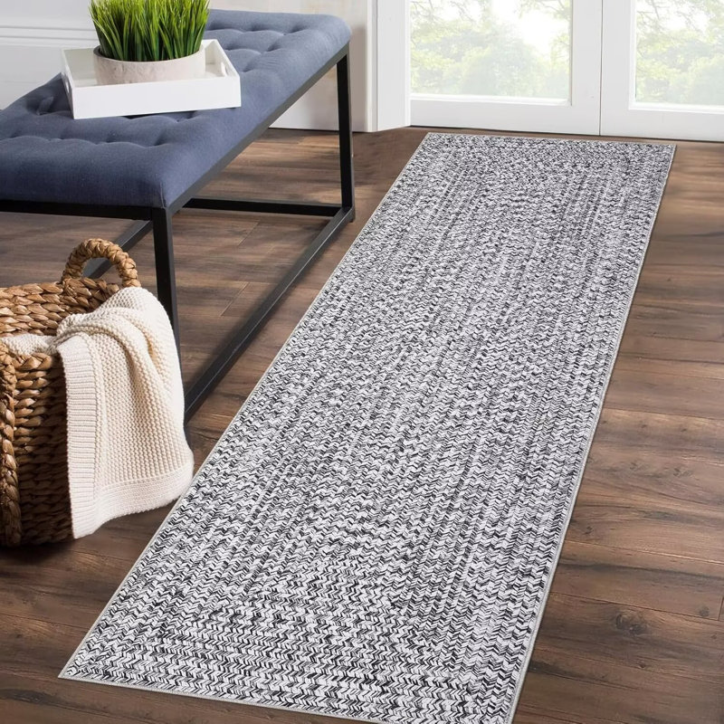 Modern Rugs for Bedroom Imitation Braided Pattern Soft Carpet, Runner 2' x 6'