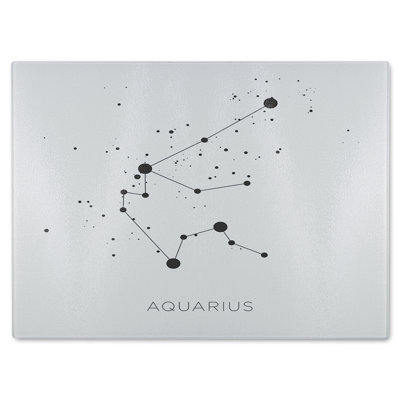 Star Constellation Zodiac Aquarius Dining Glass Chopping Board