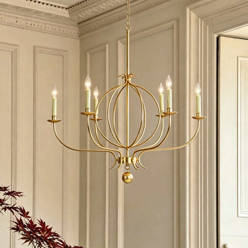 Lustre candélabre 6 lumières pour salle à manger