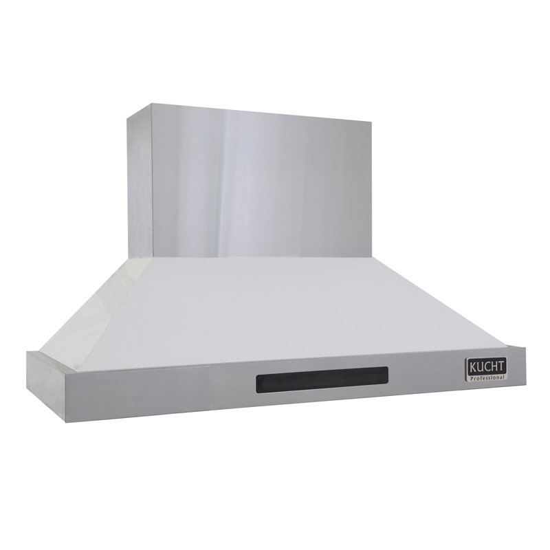Kucht 48" W Stainless Steel Wall Range Hood, White