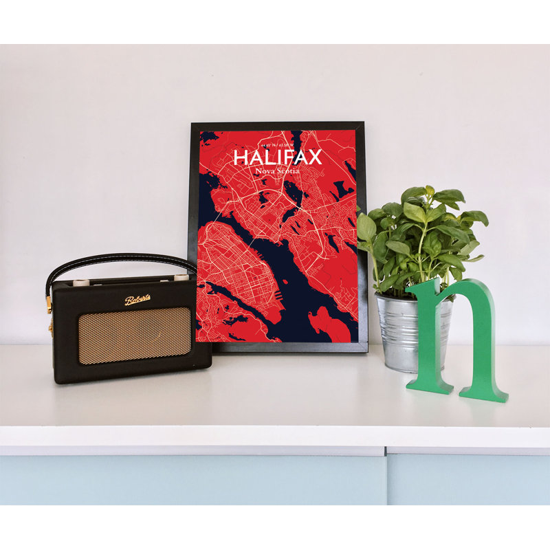Halifax City Map - No Frame Print, 43 cm H x 28 cm W