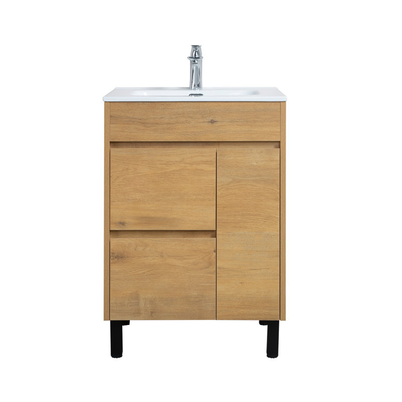 Scofield 24 po L x 19 po P 1 porte et 2 tiroirs Meuble-lavabo avec évier simple et Comptoir en Céramique