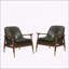 [Ensemble de 2] Chaise d'appoint Mid-Century en similicuir 29,2 po avec assise rembourrée-419509852
