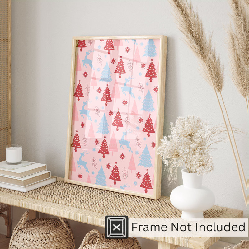 «Holiday Holiday Christmas Tree IV», reproduction d'art moderne sans cadre, H 14 po x l 11 po