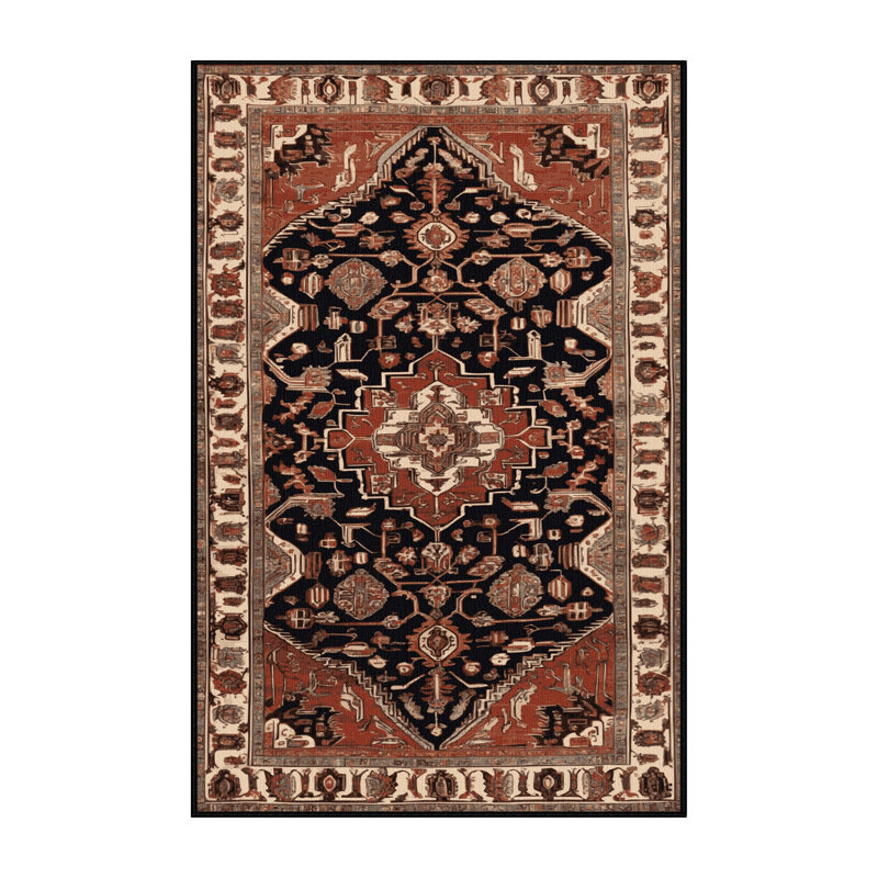 Tapis brun lavable à la machine, Rectangle 6 pi x 9 pi