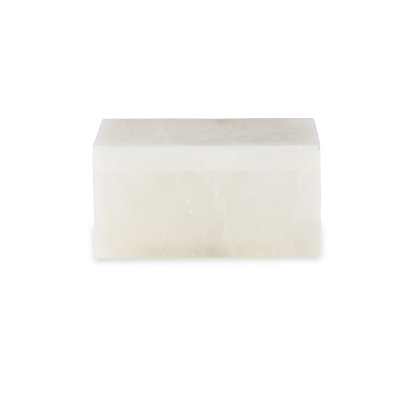 Handmade Alabaster Decorative Box, 5" H x 10" W x 7" D