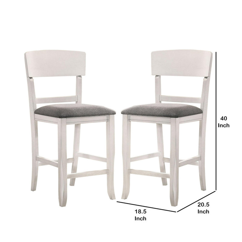 Kazandra Upholstered Counter Stool, White