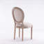 Ensemble de 2 chaises de salle à manger style français à dossier ovale - Tissu en bois massif et lin