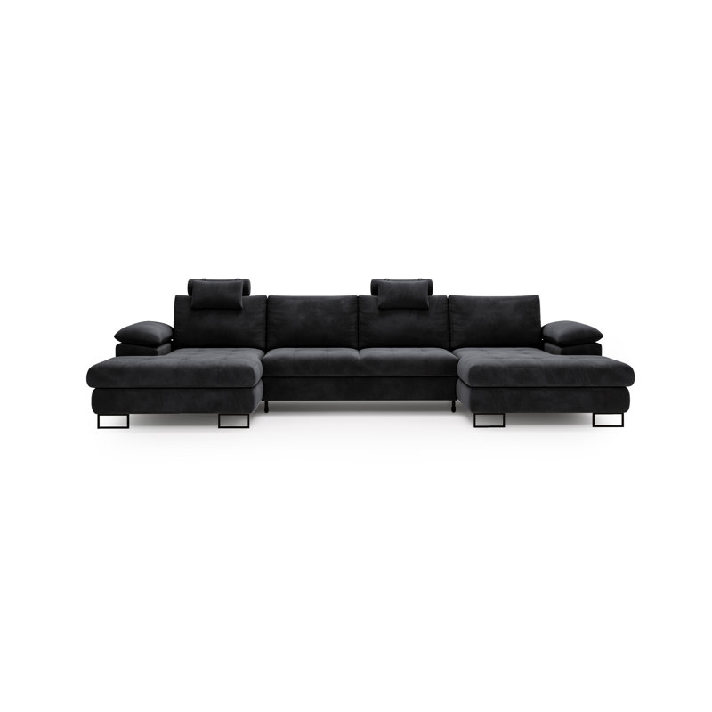 Teketa 3 Seater Corner Sofa , Black