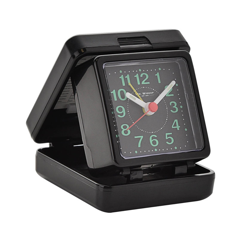 Analog Battery-Operated Alarm Tabletop Clock, Black