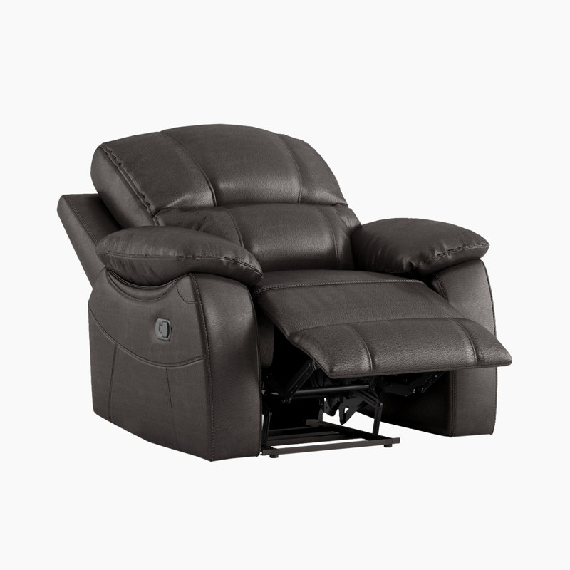 Fauteuil inclinable transitionnel en similicuir de 35,5 po Manon avec tirette inclinable et siège renforcé en métal