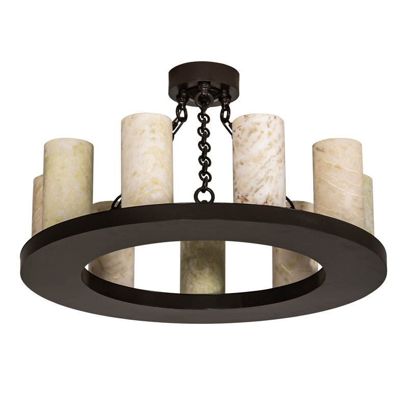 Plafonnier semi-encastré 9 lumières 30 po