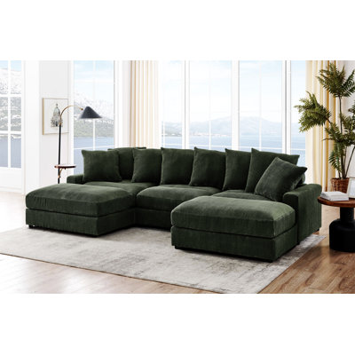 Canapé modulaire réversible d'angle avec repose-pieds