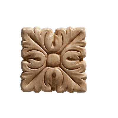 2'' H x 2'' W x 0.22'' D Wood Onlay Scroll