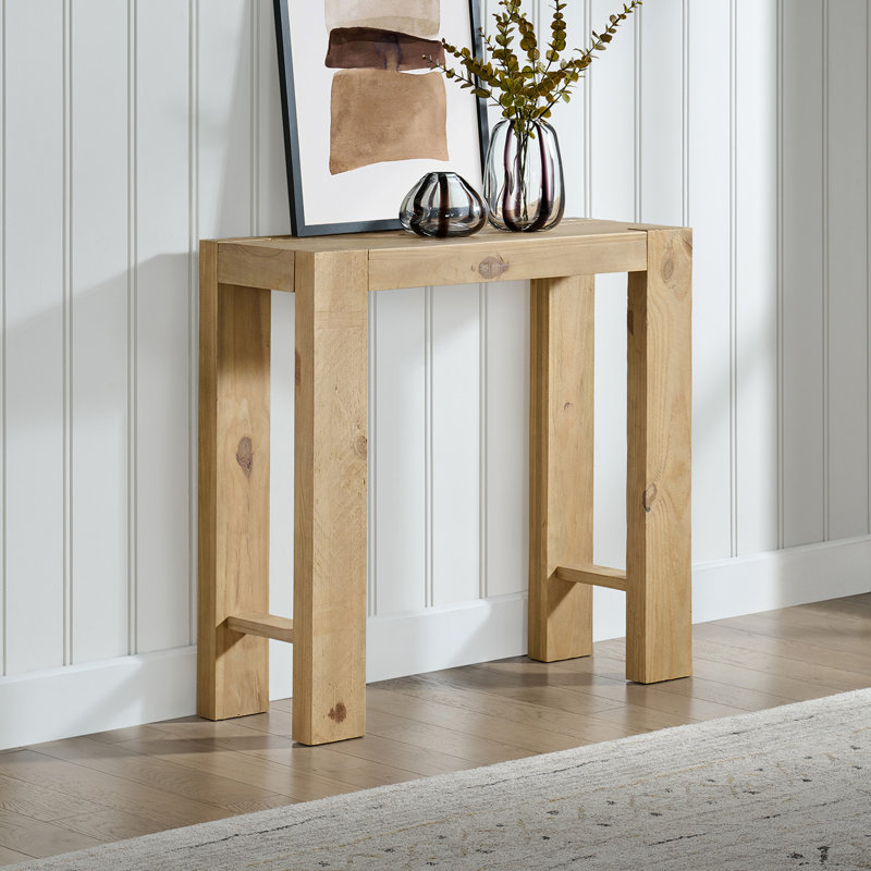 Classic Solid Wood Console Table - 36 Inch Modern Farmhouse Small Entryway Table - Easy Assembly Living Room Furniture for Behind the Couch, Entryway, or Hallway (Light Oak