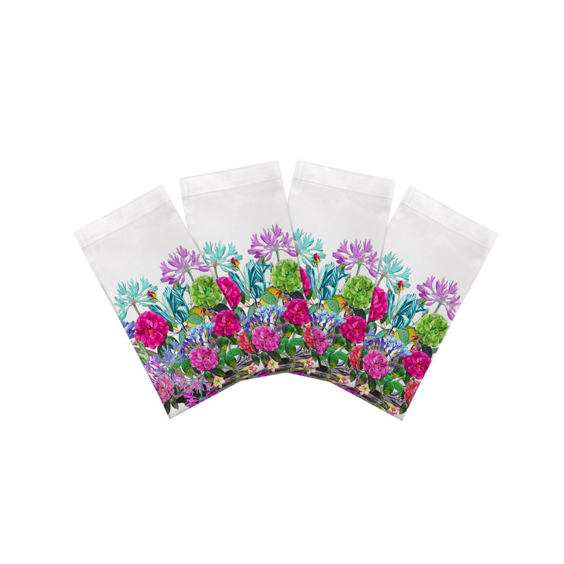 Pistils Large Bouquet Hemstitch 22" Linen/Cotton Napkin