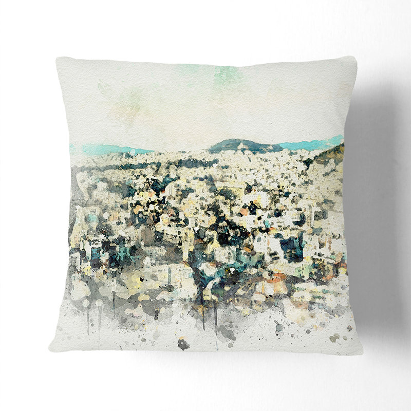 Floral Square Throw Cushion, 55 x 55 cm, White