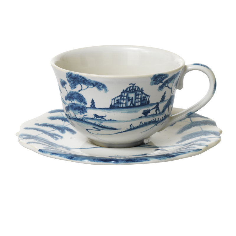 Country Estate Saucer, Delft Blue/White