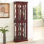 Cabinet Curio avec tablettes réglables et panneau arrière en miroir, portes en verre trempé (cerisier, 6 niveaux)-911317575