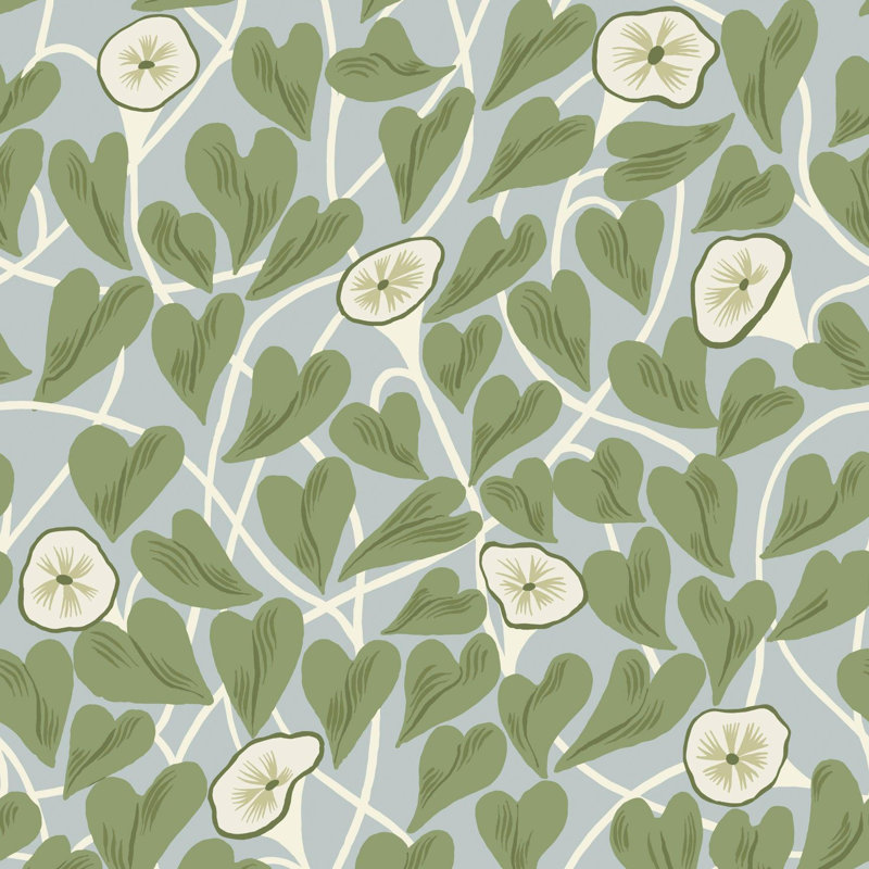 Climbing Vine - Wallpaper, Hazy Blue, Peel & Stick