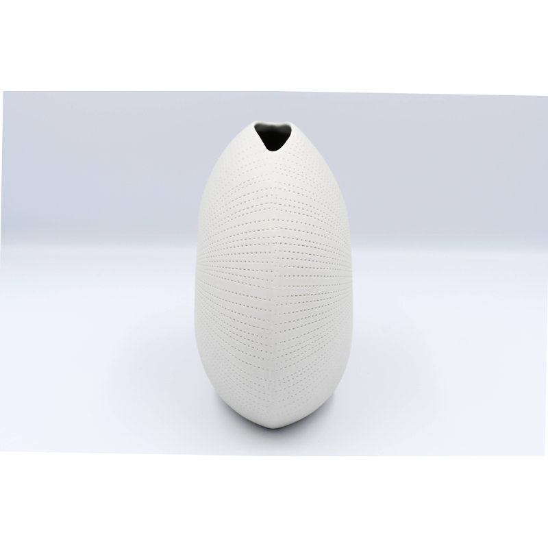Vase de table Audres, H 6 po x l 7 po x P 3,5 po, Blanc