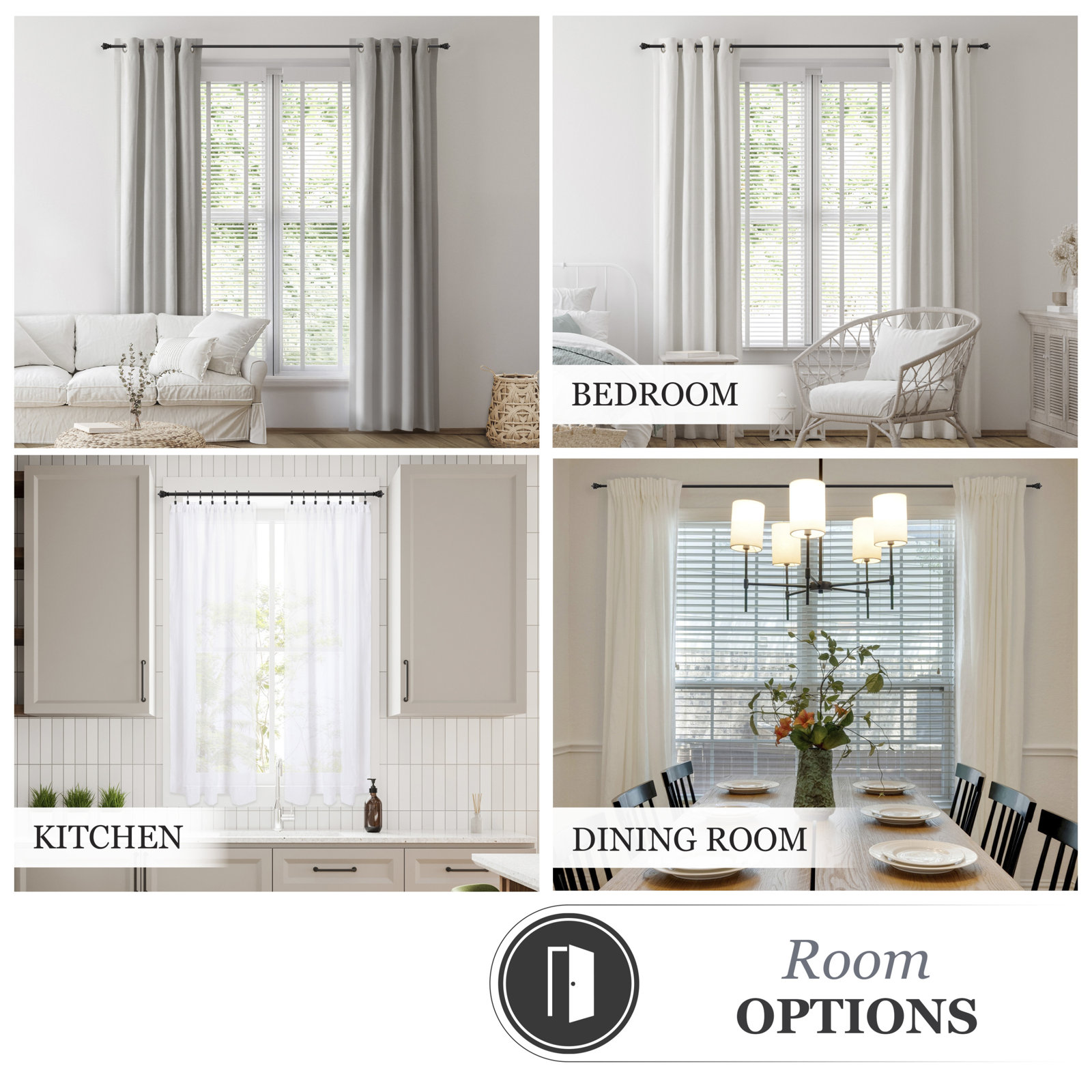 Lowri Kiera Curtain Rod, 48'' - 86''