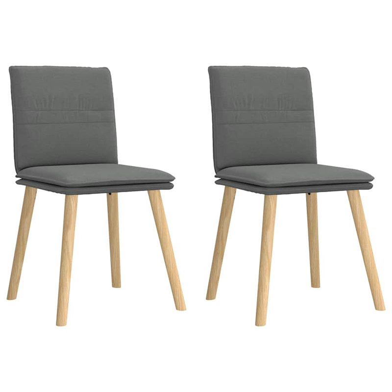  2 chaises de salle à manger en tissu gris foncé