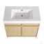 Meuble-lavabo sur pied 36 po avec lavabo en résine 2 portes d'armoire à fermeture en douceur ((KD-PACKING)-87640760
