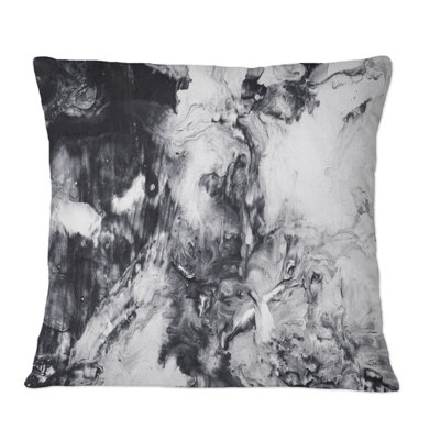 Coussin décoratif imprimé moderne bleu, gris et blanc