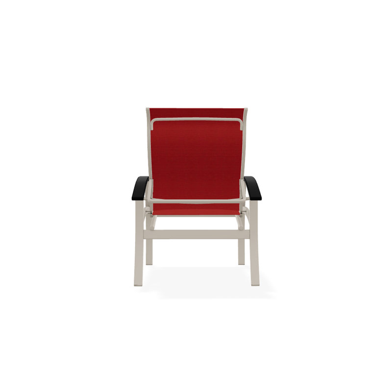 Chaise de patio Askar, Rouge 1D Sunbrella®, Noir, Désert texturé