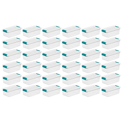Sterilite Plastic Clear Stackable Latching Storage Box Container