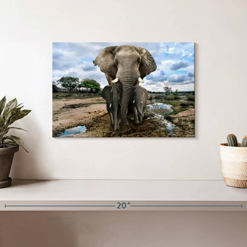 Brampt Safari Elephants, 8" H x 12" W