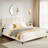 Bed Frame With Headboard Adjustable, Velvet Upholstered  Platform Bed With Headboard-247397674-260399018